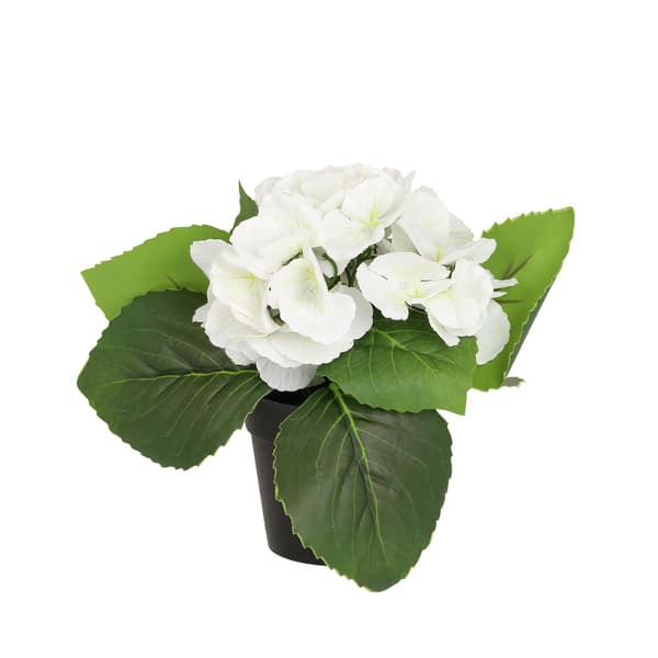 Kunstig blomst 18 cm hvid plastik