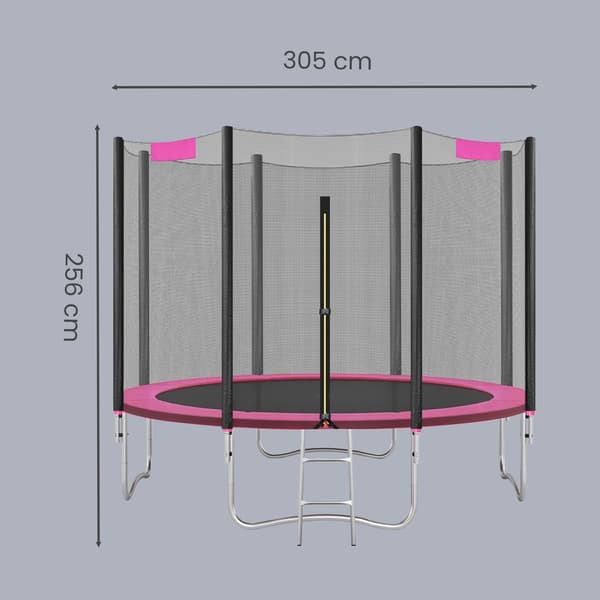 Trampolin 305x256 cm Rosa Stål
