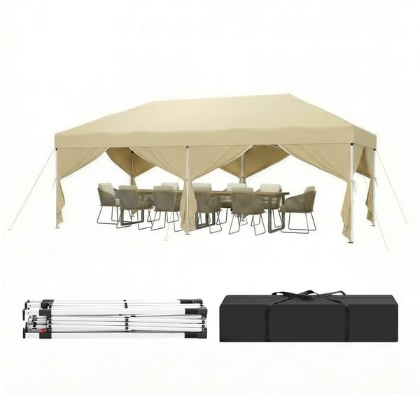 Pavillon 600x300x264 cm Beige bærbar
