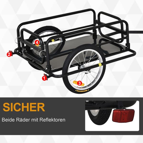 Cykelgodstrailer 139x71,5x49 cm sort