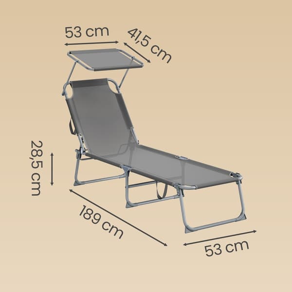 Solstol 189x53x28,5 cm Grå