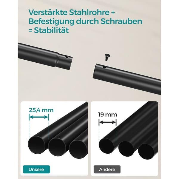 Tøjstativ 102,5x52,5x153,9 cm Sort Stål