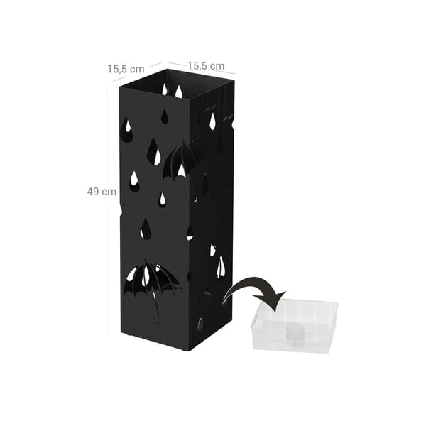 Paraplyholder, 15.5x15.5x49 cm, Sort
