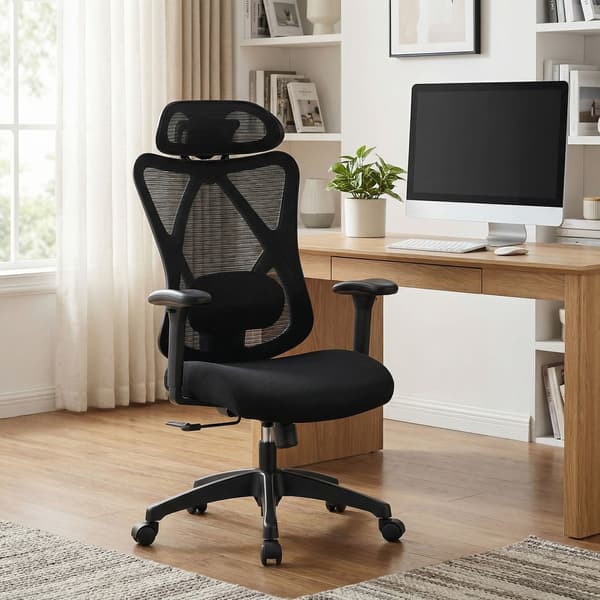 Kontorstol, 70x70x115 cm, Sort, Justerbar
