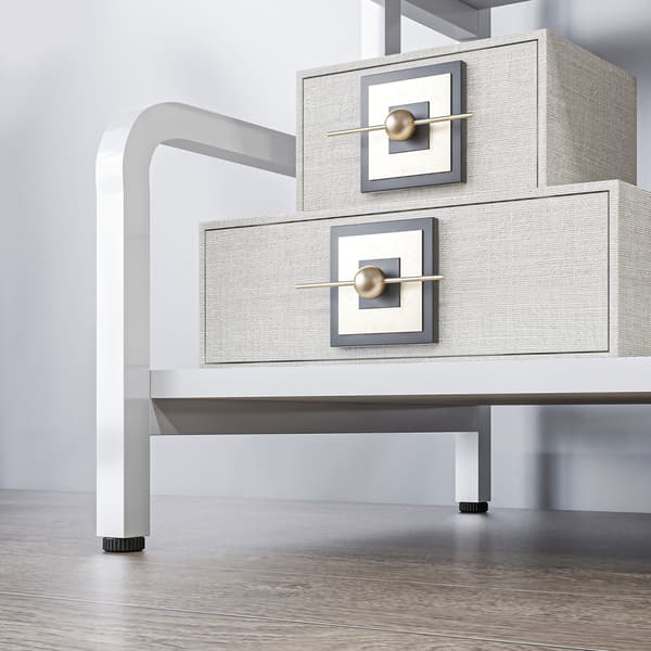 Printerstander med 3 hylder 55x40x77 cm hvid