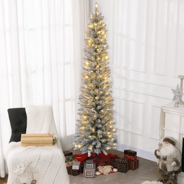 Julgran 210 cm LED-ljusslinga Ø57 cm grön/vit