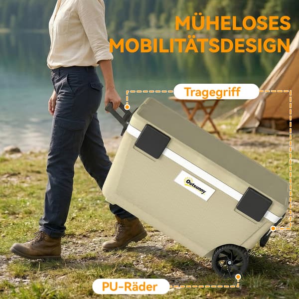 Køleboks 84x42,2x44,3 cm Khaki HDPE