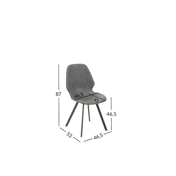 Stol HELENA 46,5x53x87 cm grå