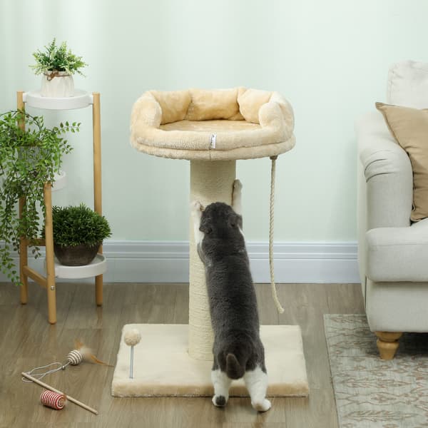 Kattetræ med kattekurv 55x55x83 cm creme