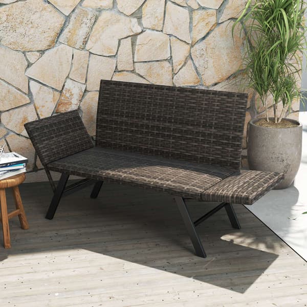 Terrasse Sofa, 59x178/163x89 cm, Grå , Star