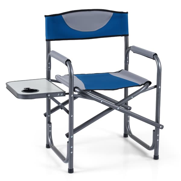 Sammenklappelig campingstol med sidebord 81,3x45,7x87,6 cm blå/sort/kamouflage