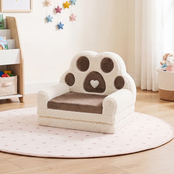 Sammenklappelig børnesofa, 57,2x43,2x35,6 cm, brun/beige