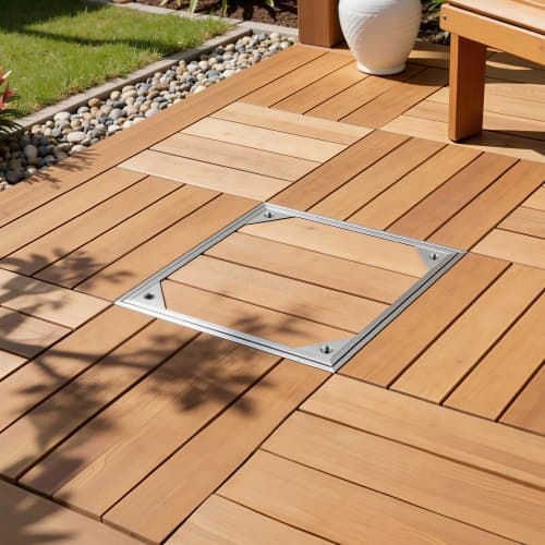 Brunnslock med ram, 30x30x5,5 cm, aluminiumlegering