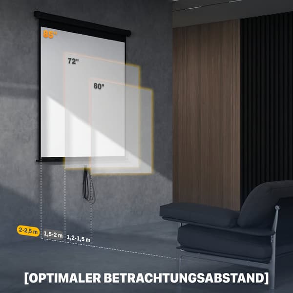 Projektorin valkokangas 152x152 cm musta