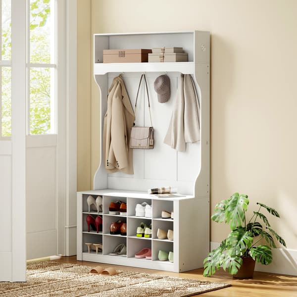 Entréstander, 100x35x172,2 cm, Hvid, MDF