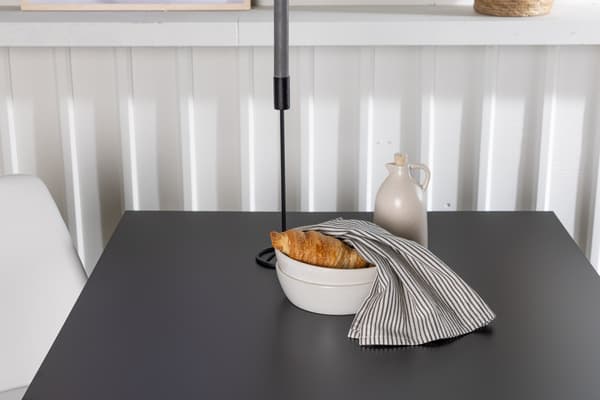 Spisebord og stol sæt Tempe 80x80 cm sort MDF PU