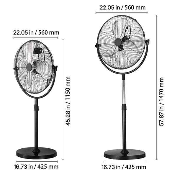 Søjleventilator 56x42.5x115 cm Sort, justerbar højde