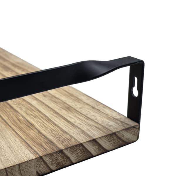 Væghylder 40x15 cm Brun Sort, Træ Jern, Kodustaar