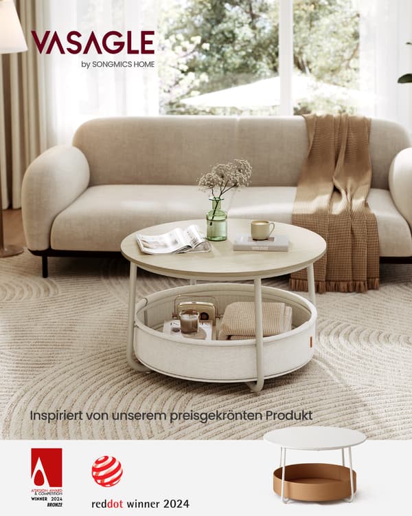 Sofabord 75x45 cm Beige Opbevaring