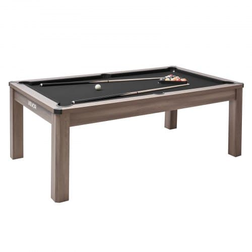 Poolbord kombisæt, 3-i-1 multispillebord 214 cm, grå, MDF
