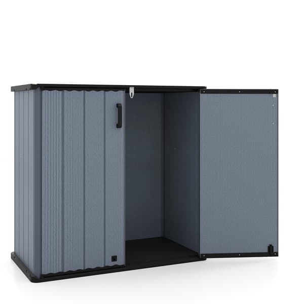 Ulkovarasto 119,4x64,8x116,8 cm musta/harmaa