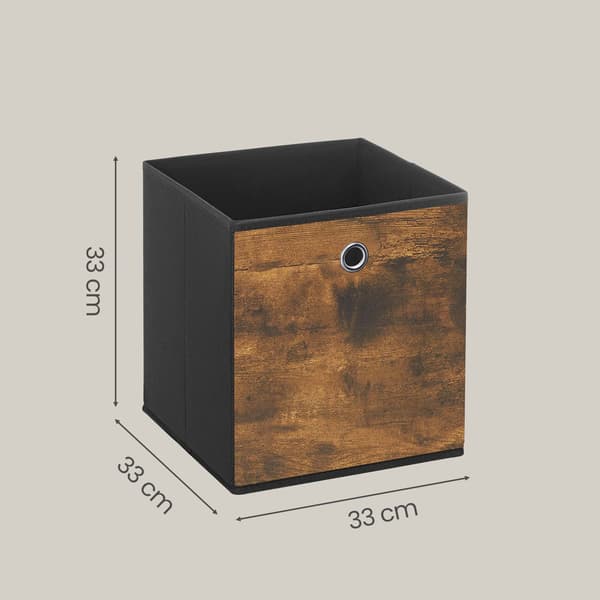 Förvaringsbox set, 33x33x33 cm, Brun