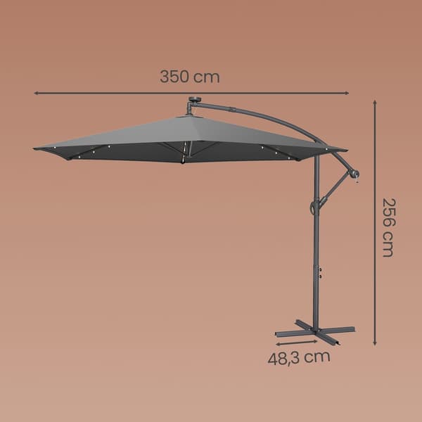 Aurinkovarjo 300 cm halkaisija Harmaa