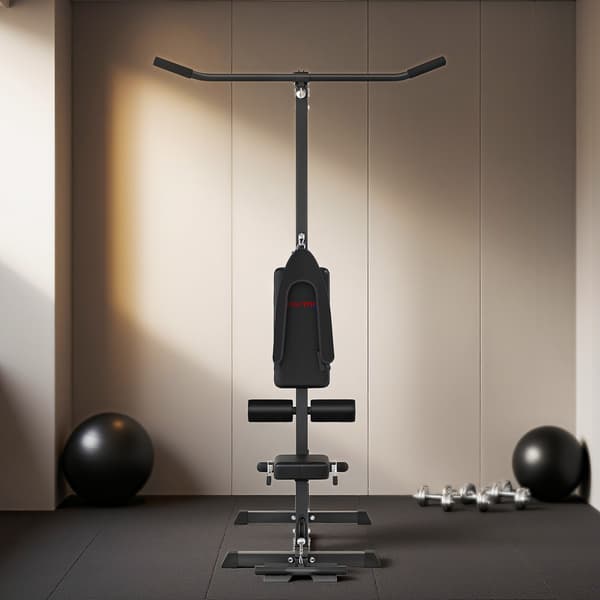 Lat pulldown- og romaskine 140x108x197 cm sort