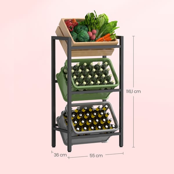 Crate Rack 36x55x116,1 cm Sort Stål