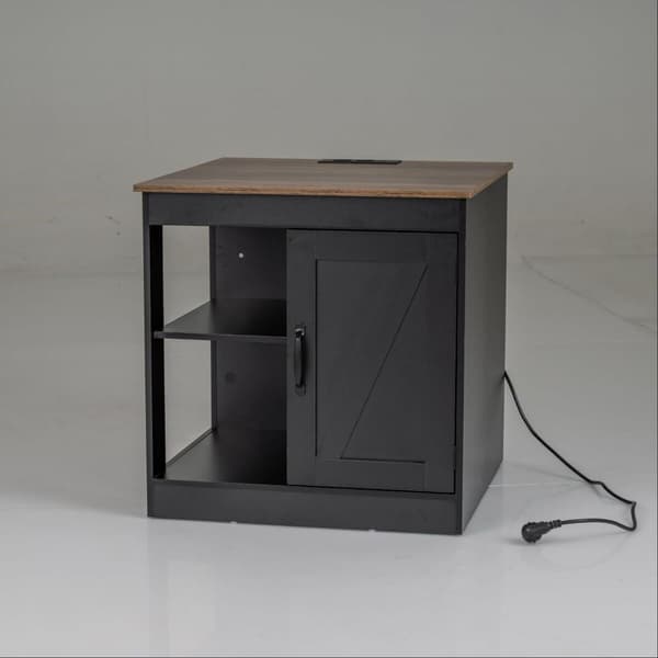 Natbord 60x60x61 cm Sort, træ
