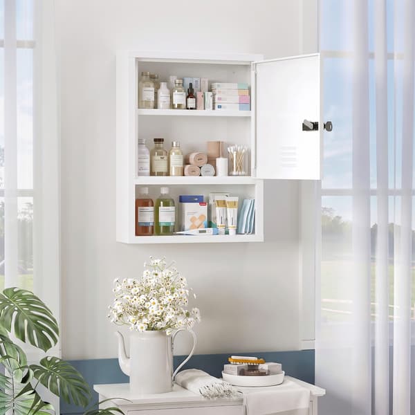 Medicinskåp för väggmontering 40x15x60 cm vitt