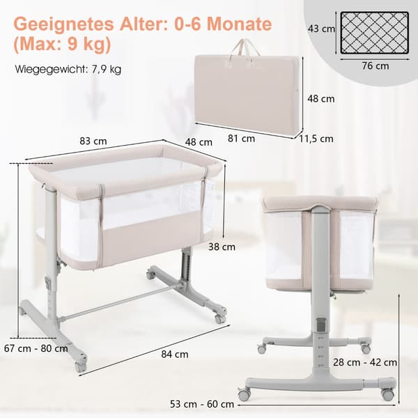 Babysäng, 83x48x67-80 cm, Beige , Star