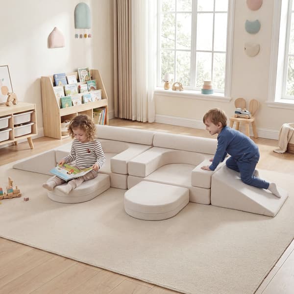 Modulaarinen leikkisohva 10-osainen setti beige