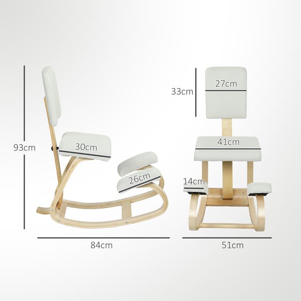 Knæstol 51x84x93 cm Creme Birk