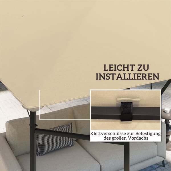 Paviljong Reservtak, 298x298 cm, Beige, Polyester