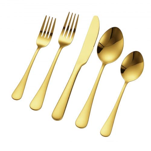Bestickset, 60 delar, guld, rostfritt stål