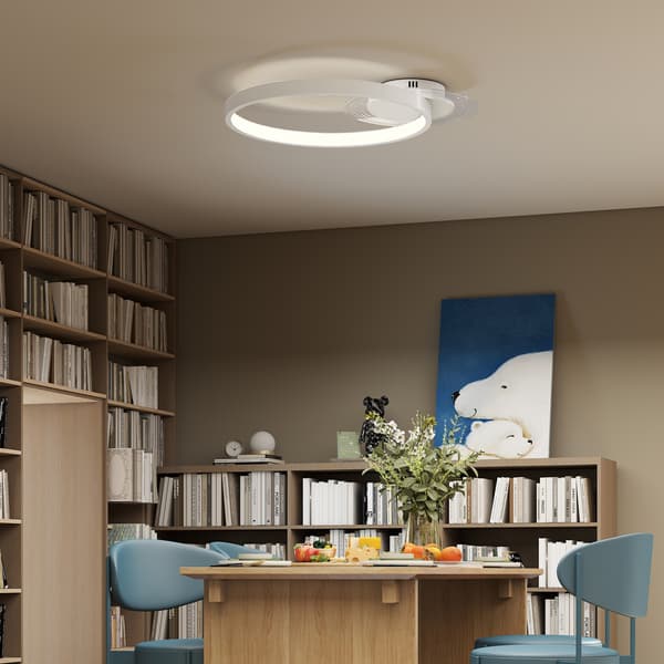 Loftlampe, 50x40x7,4 cm, Hvid