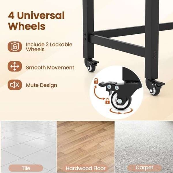 Mobil computerbord, 120x60x75 cm, Sort , Star