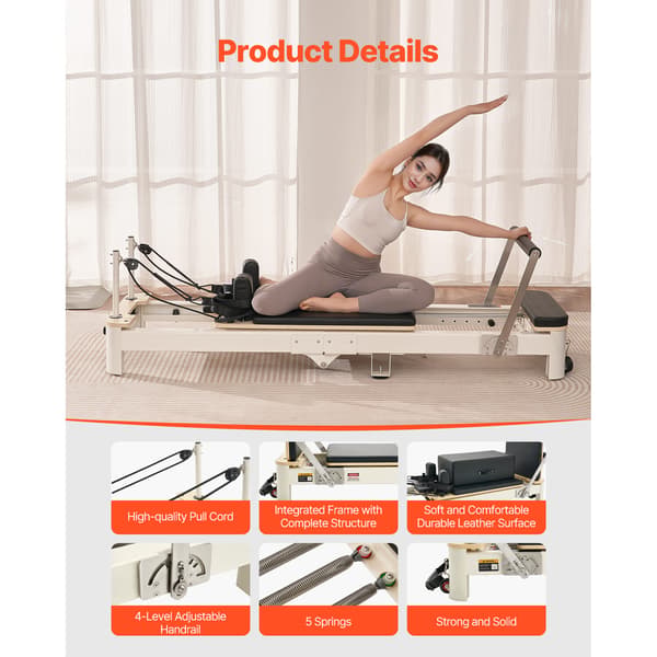 Pilates Reformer-maskin, 221,5x70x83 cm, Fällbar