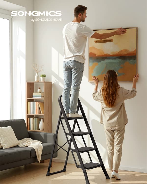 Trappestige 89x45x127 cm Sort Stål