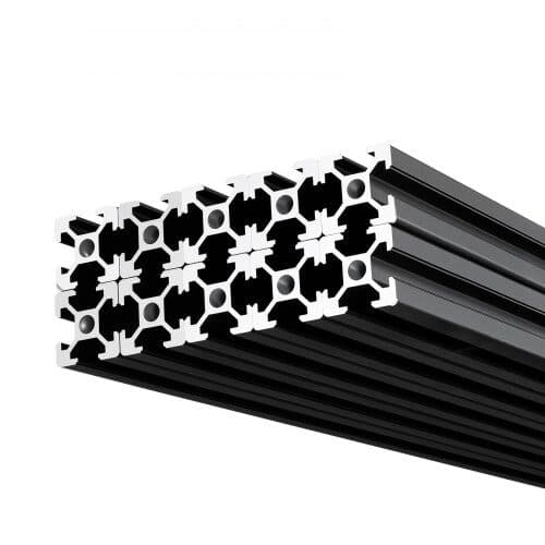 Aluminium ekstrusionsprofiler 10 stk 1220 mm sort
