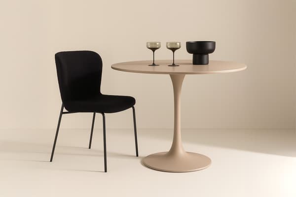 Ruokapöytä 100x75 cm Beige MDF Teräs