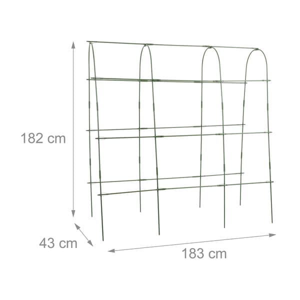 Trellis 182x183x43 cm grøn metal, Kodustaar