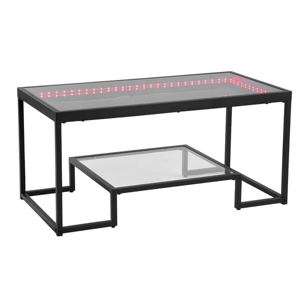 Soffbord, Härdat glas, 100x51x48 cm, Förvaring