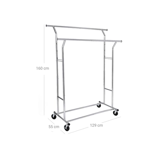 Klädställ, 129x55x148 cm, Silver