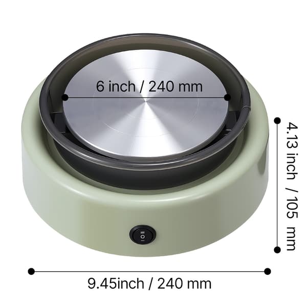 Drejeskive, Mini Elektrisk, 15.8 cm, Grøn, Justerbar Hastighed