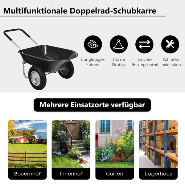 Kottikärryt 145x65x65 cm musta