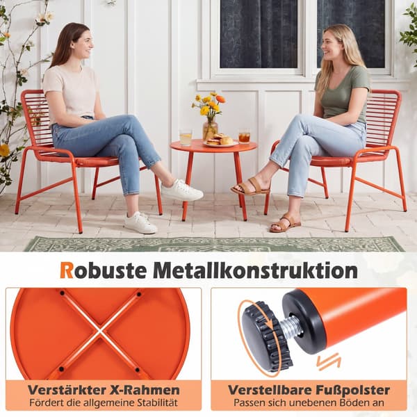 Havemøbelsæt 3 dele orange
