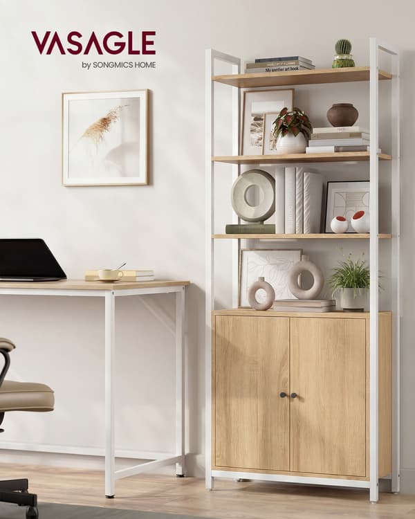 Bogreol 24x60x159,5 cm Sort Træ og Stål