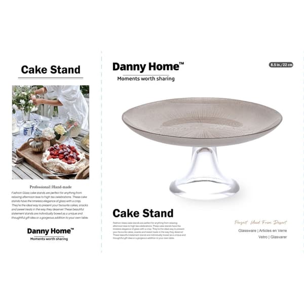 Kagefad 22 cm Glas, Cake Plate